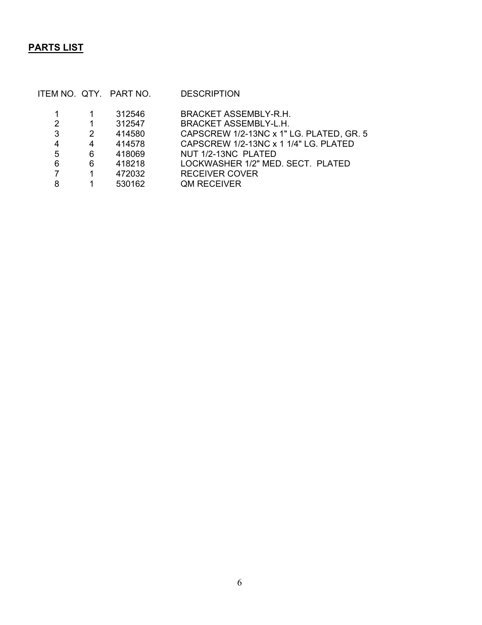 Ramsey Winch CHEVY QM KIT 251077 User Manual | Page 6 / 6