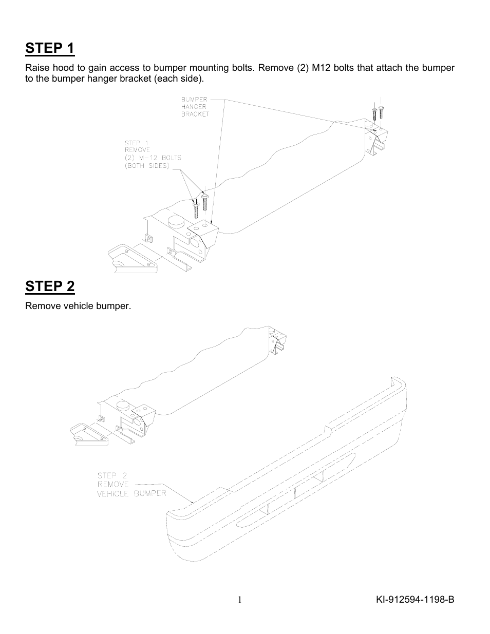 Step 1, Step 2 | Ramsey Winch DODGE QM KIT 251066 User Manual | Page 2 / 6