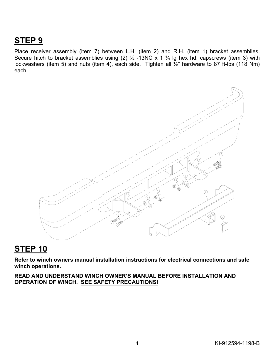 Step 9, Step 10 | Ramsey Winch DODGE QM KIT 251066 User Manual | Page 5 / 6