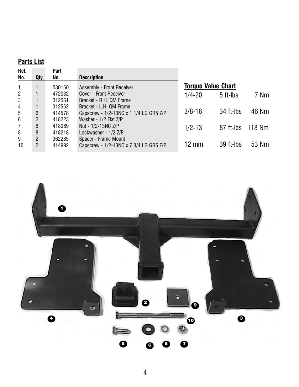 Parts list | Ramsey Winch DODGE QM KIT 251074 User Manual | Page 4 / 4