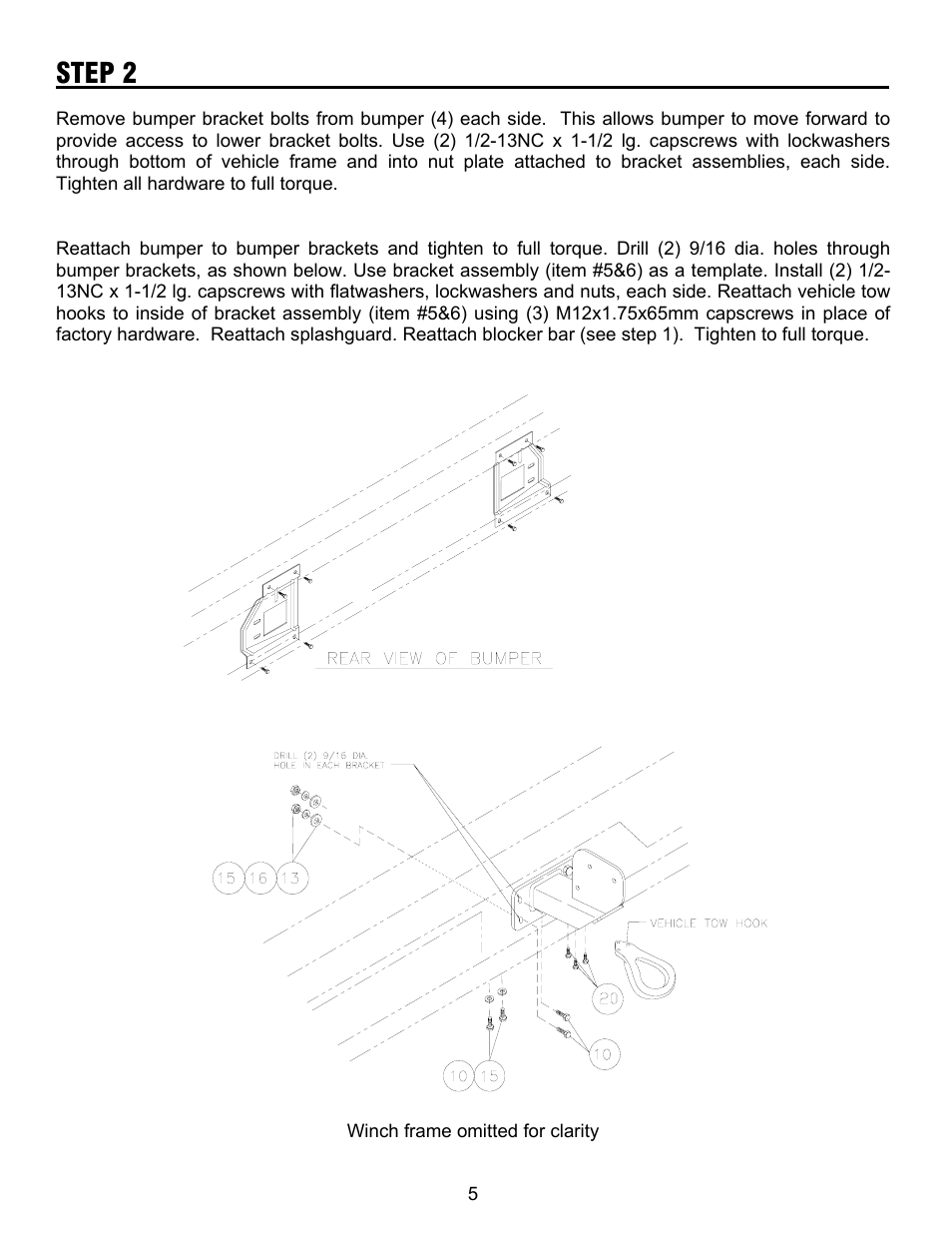 Step 2 | Ramsey Winch FORD GRILL GUARD KIT 295342 User Manual | Page 6 / 8