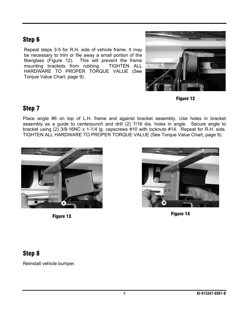 Step 6, Step 7, Step 8 | Ramsey Winch FORD GRILL GUARD KIT 295917 User Manual | Page 5 / 10