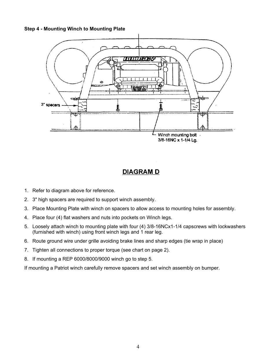 Ramsey Winch JEEP GRILL GUARD/SPORT BAR KITS 293014 & 293015 User Manual | Page 5 / 7