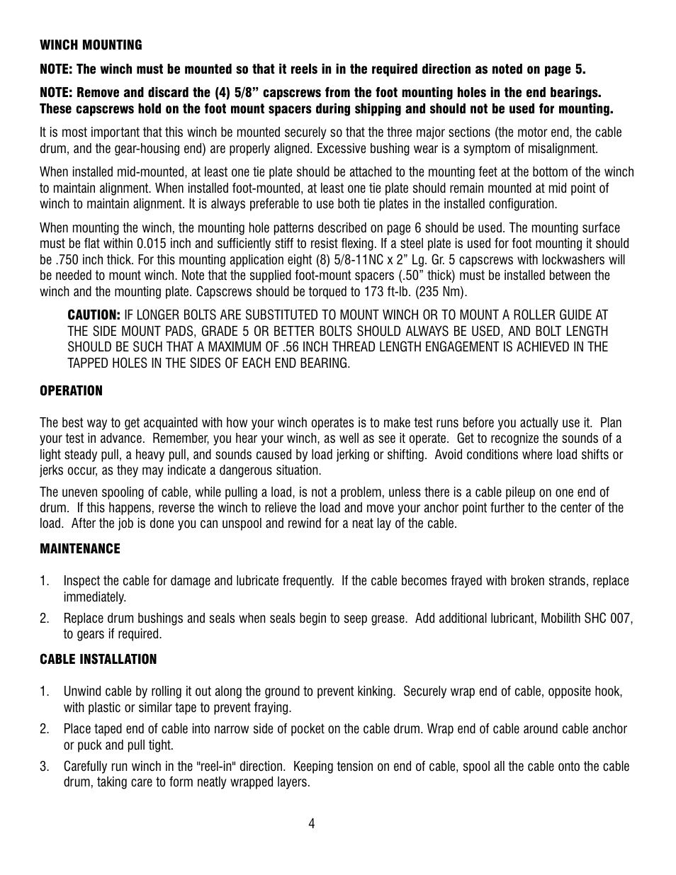 Ramsey Winch SCH-8500 User Manual | Page 6 / 12