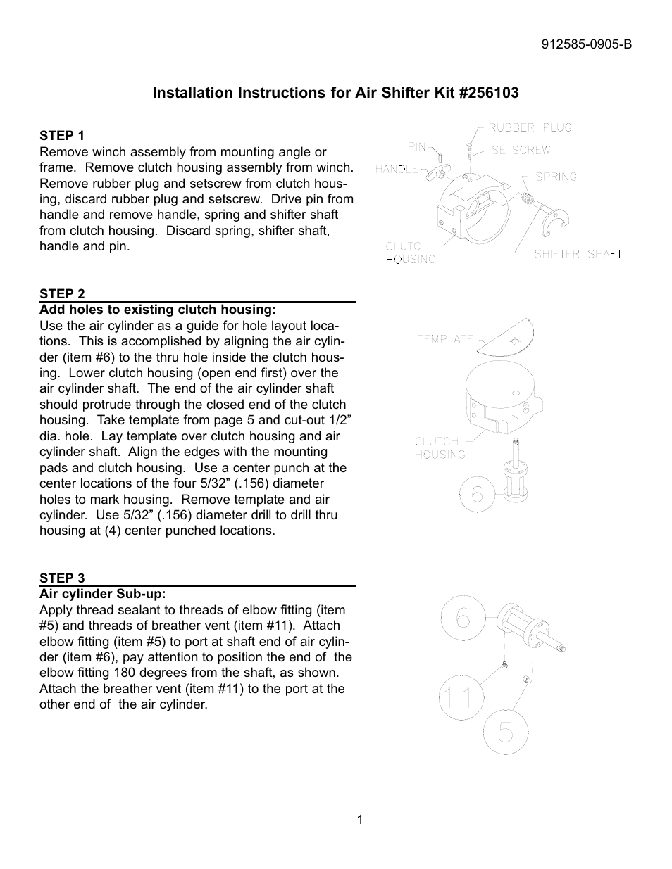 Ramsey Winch AIR SHIFTER 200 RAMLOK 256103 User Manual | 5 pages