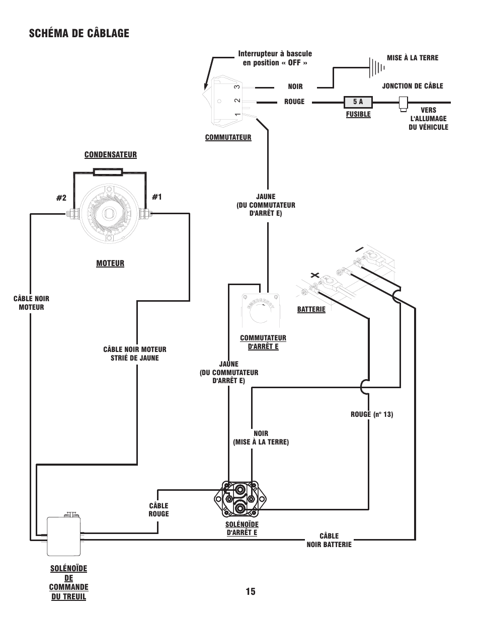 Schéma de câblage | Ramsey Winch ATV 8 WITH MINI ROCKER SWITCH User Manual | Page 15 / 36