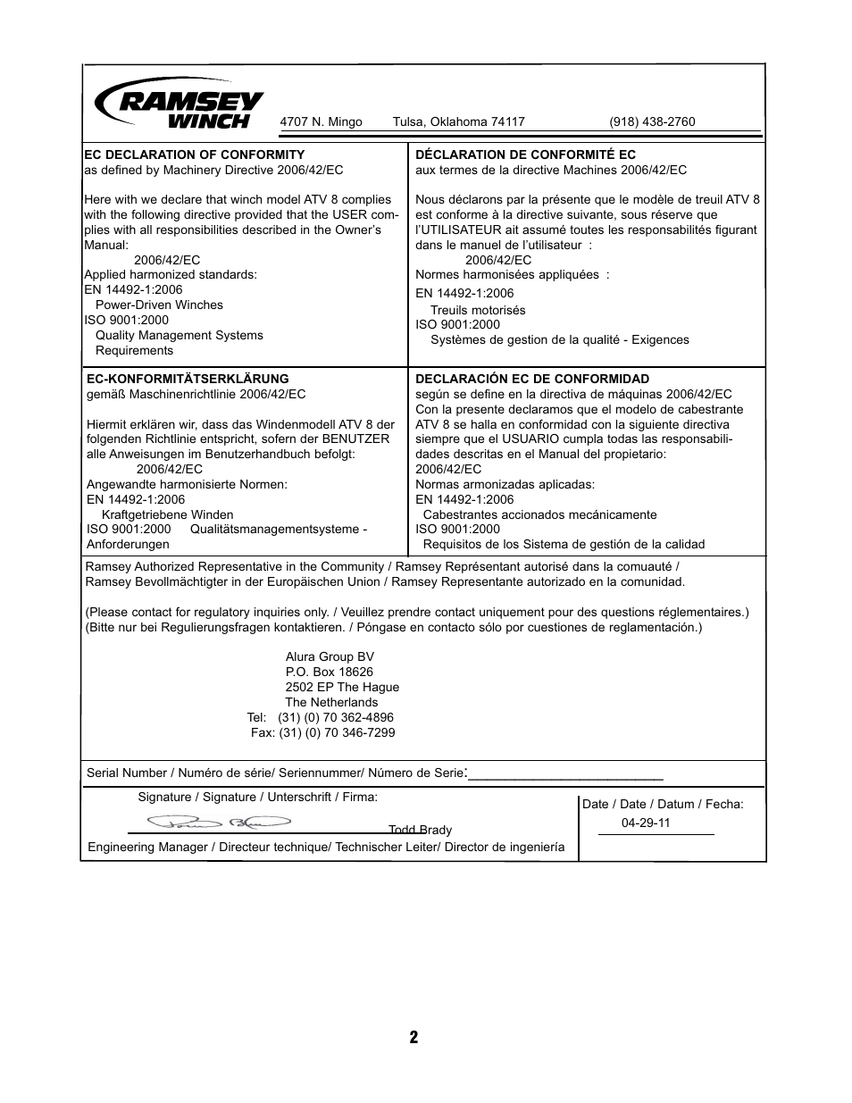 Ramsey Winch ATV 8 WITH MINI ROCKER SWITCH User Manual | Page 2 / 36
