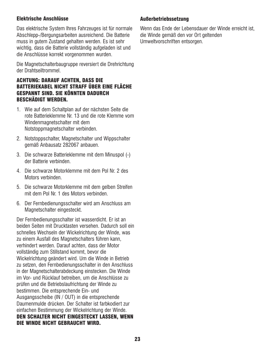 Ramsey Winch ATV 8 WITH MINI ROCKER SWITCH User Manual | Page 23 / 36