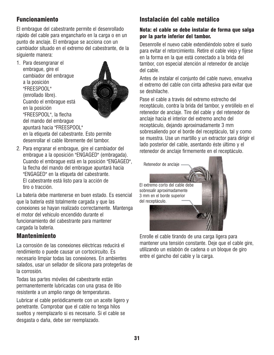 Ramsey Winch ATV 8 WITH MINI ROCKER SWITCH User Manual | Page 31 / 36