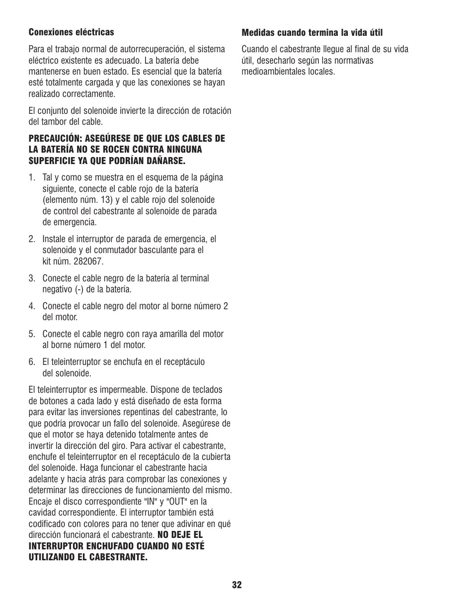 Ramsey Winch ATV 8 WITH MINI ROCKER SWITCH User Manual | Page 32 / 36