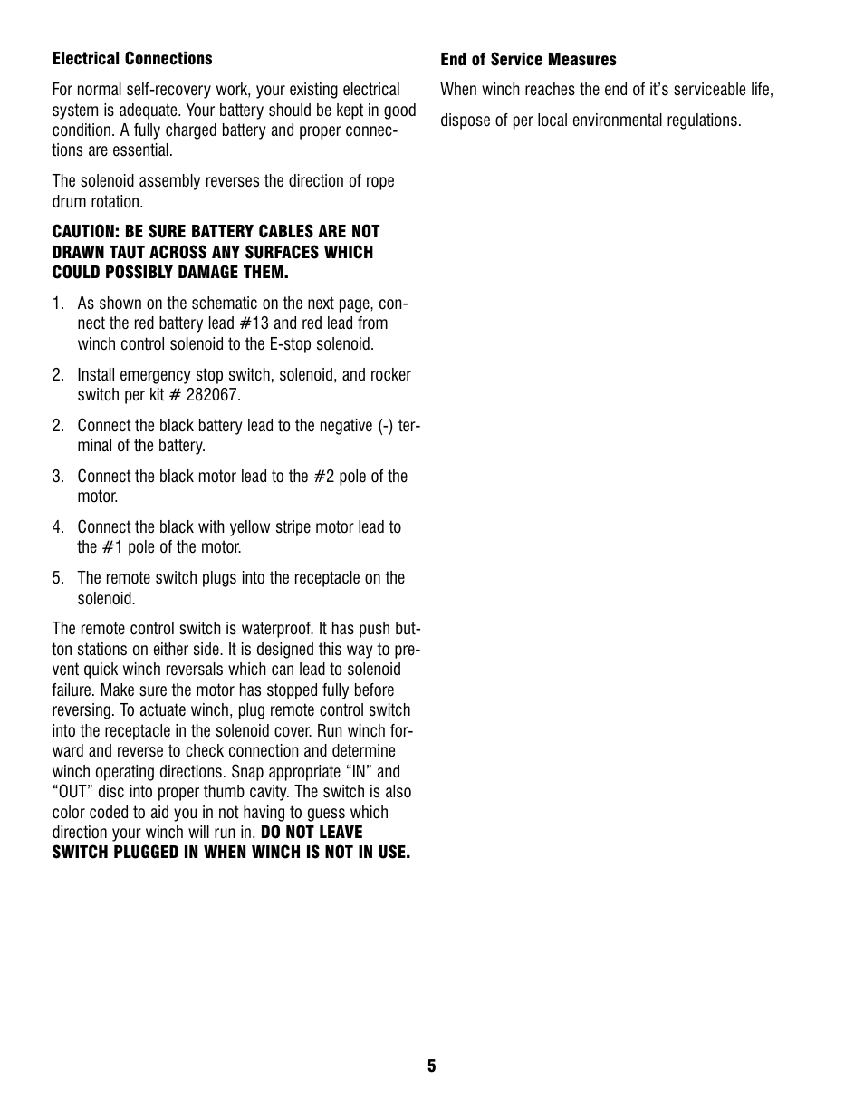 Ramsey Winch ATV 8 WITH MINI ROCKER SWITCH User Manual | Page 5 / 36