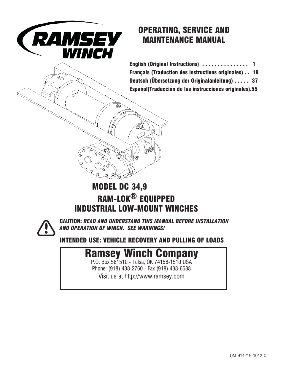 Ramsey Winch DC 34,9 User Manual | 72 pages