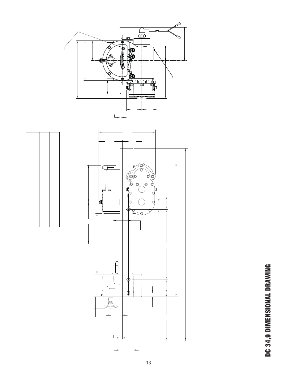 Dc 34,9 dimensional drawing, Dc a b, Dimensions shown are inches over millimeters | Ramsey Winch DC 34,9 User Manual | Page 13 / 72