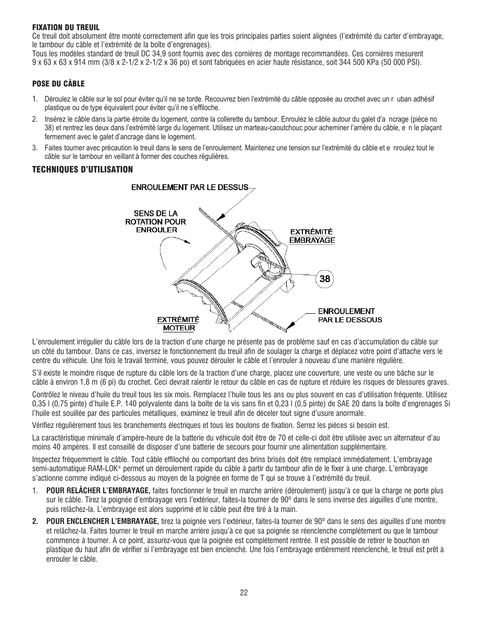 Ramsey Winch DC 34,9 User Manual | Page 22 / 72