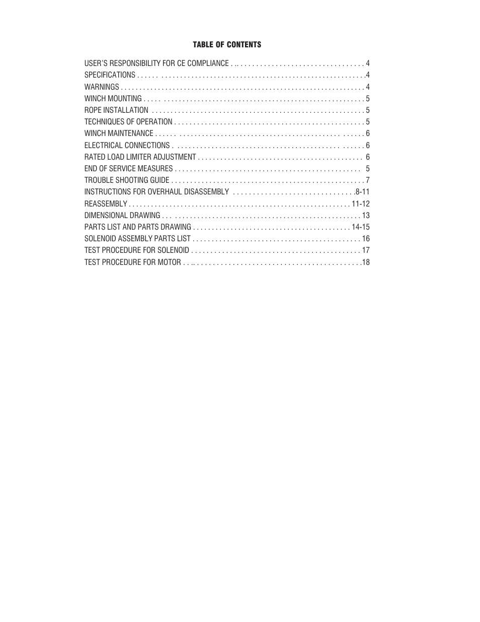 Ramsey Winch DC 34,9 User Manual | Page 3 / 72