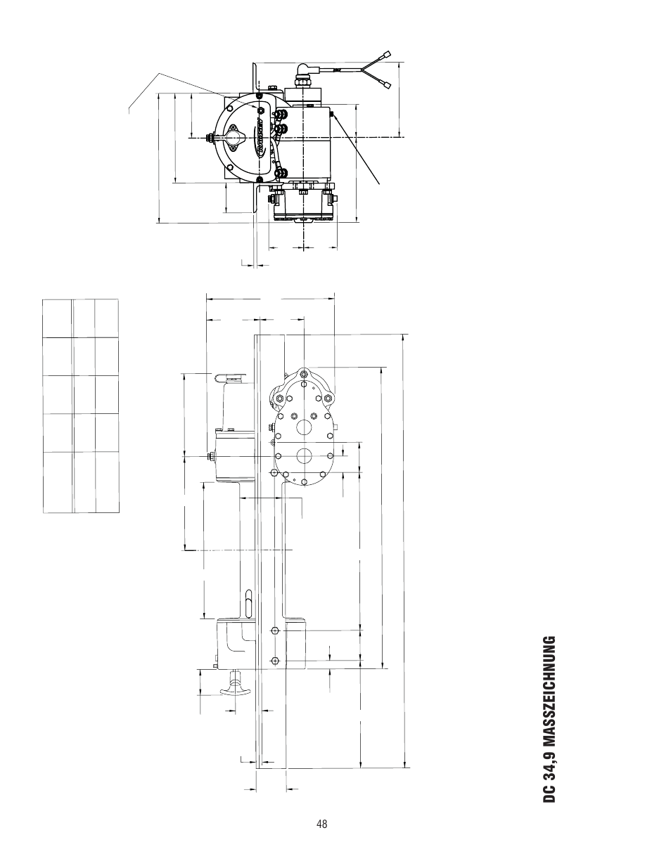 Dc a b, Dc 34,9 masszeichnung, Alle massangaben in millimeter | Ramsey Winch DC 34,9 User Manual | Page 48 / 72