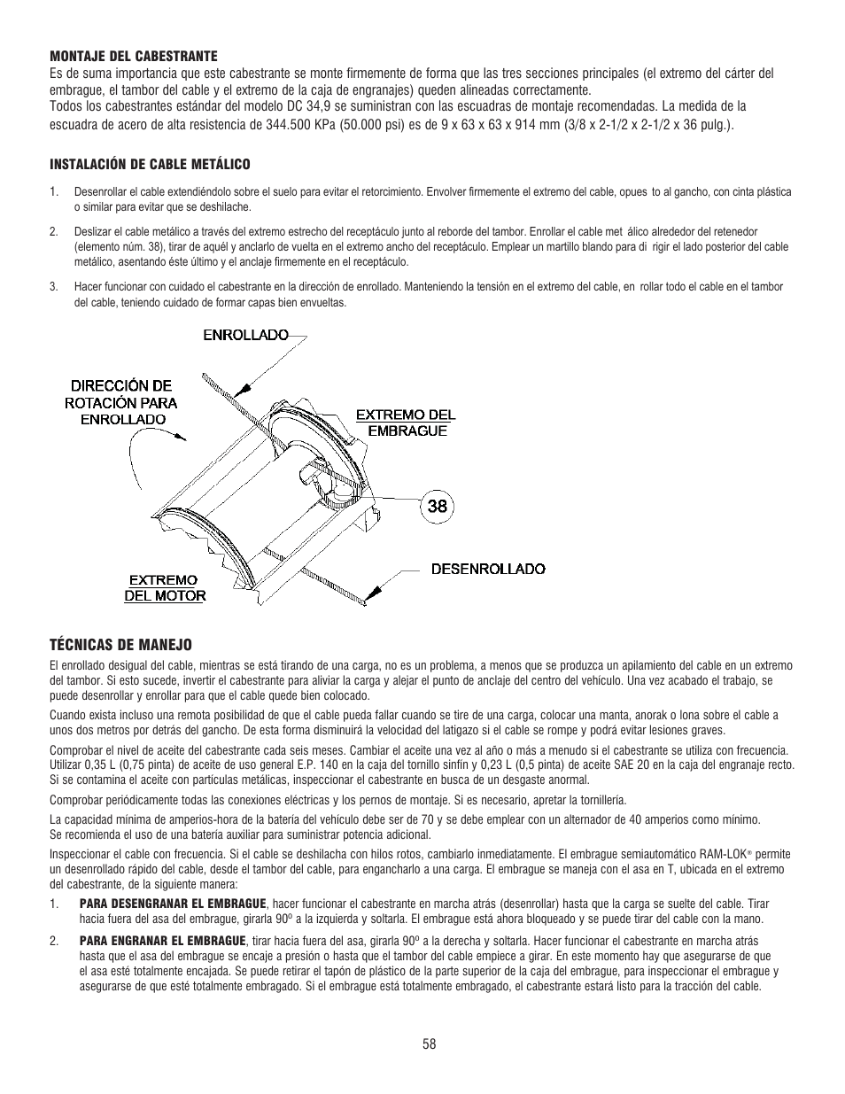 Ramsey Winch DC 34,9 User Manual | Page 58 / 72