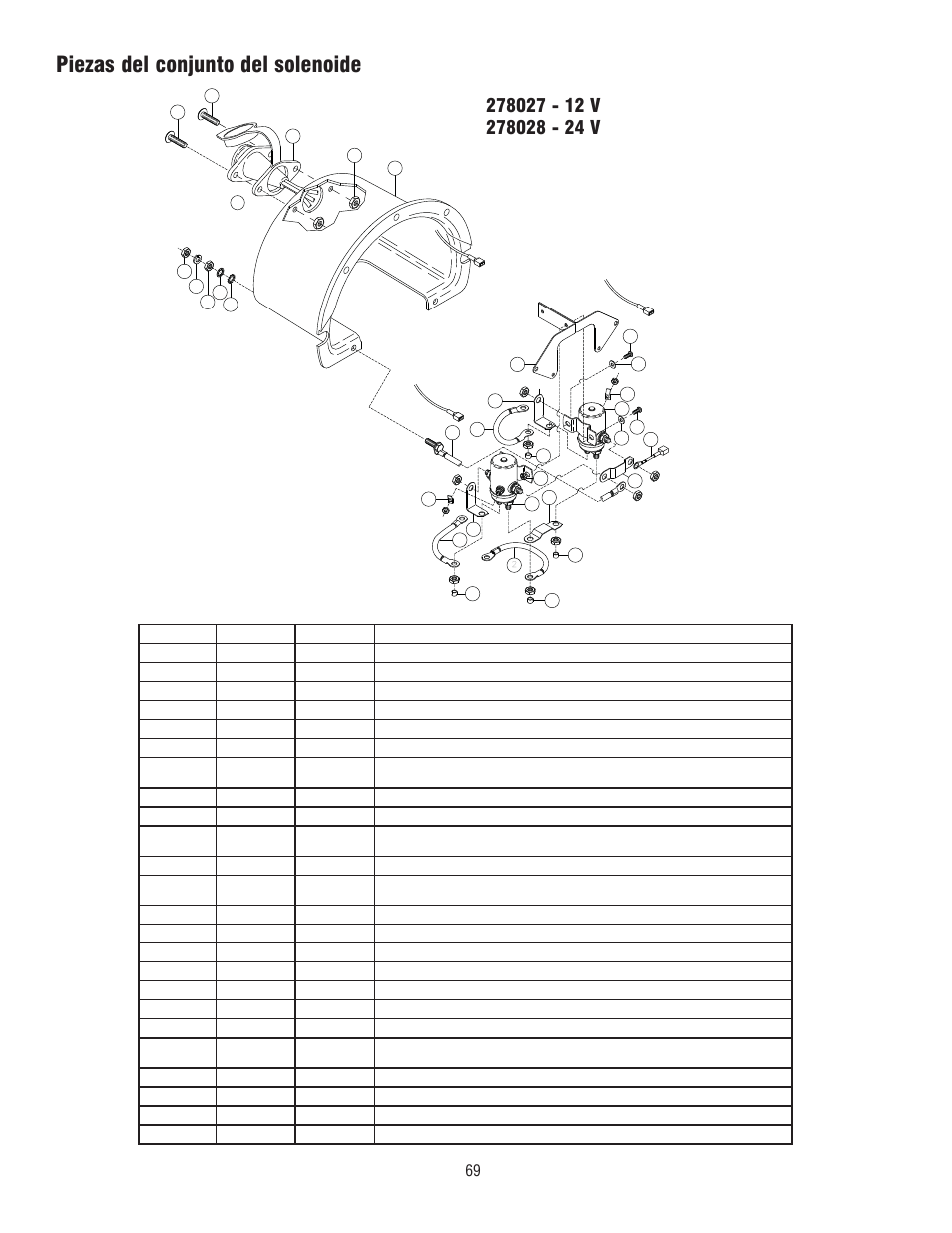 Piezas del conjunto del solenoide | Ramsey Winch DC 34,9 User Manual | Page 69 / 72