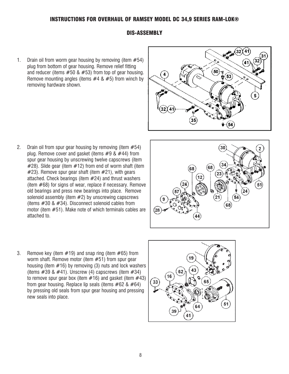 Ramsey Winch DC 34,9 User Manual | Page 8 / 72