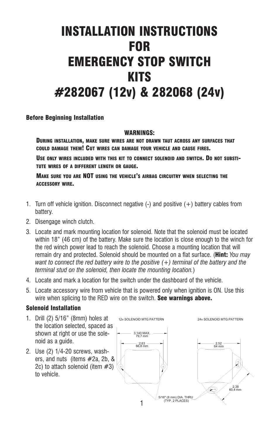Ramsey Winch E-STOP SWITCH KIT 282067 & 282068 User Manual | Page 3 / 24
