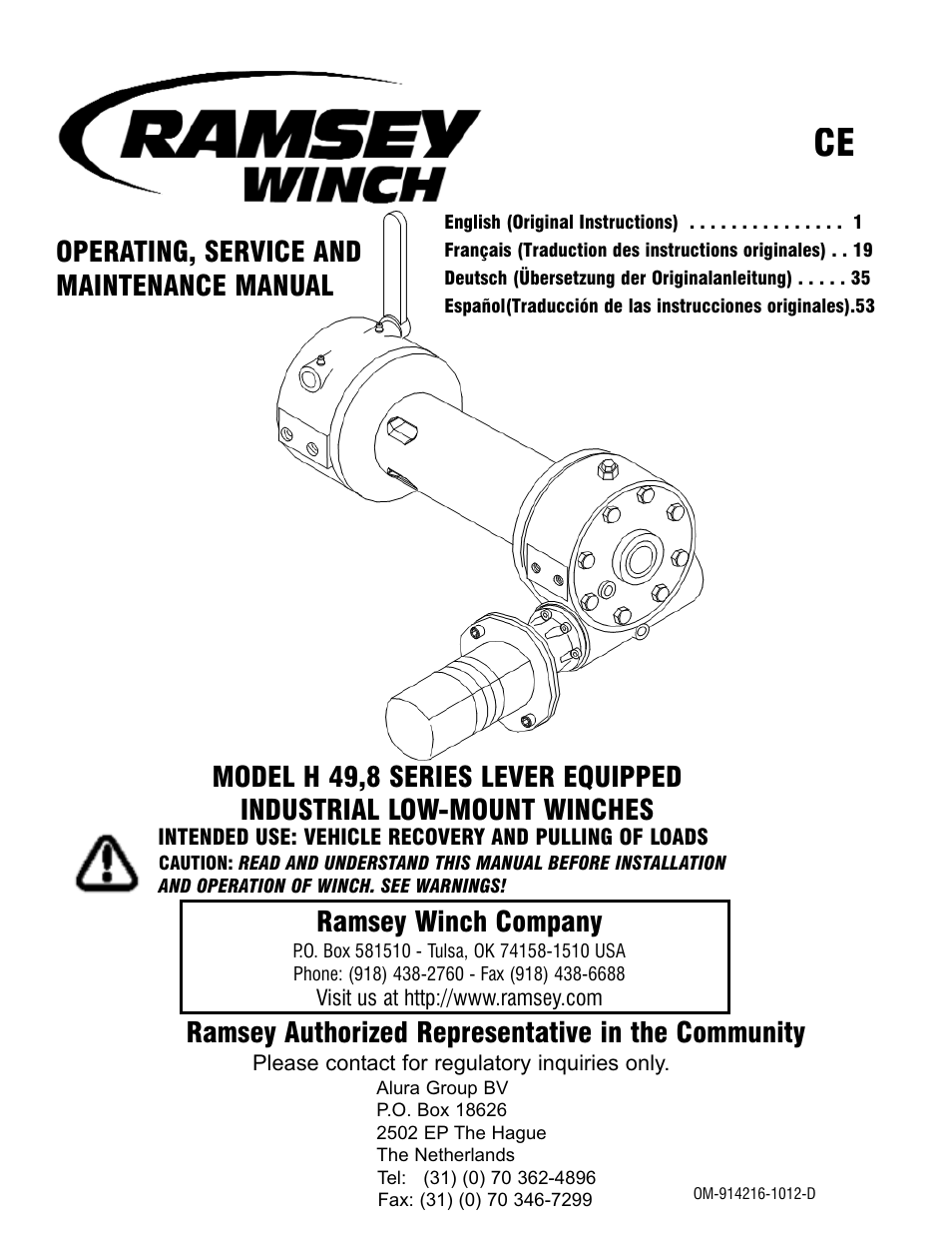 Ramsey Winch H-49,8 User Manual | 68 pages