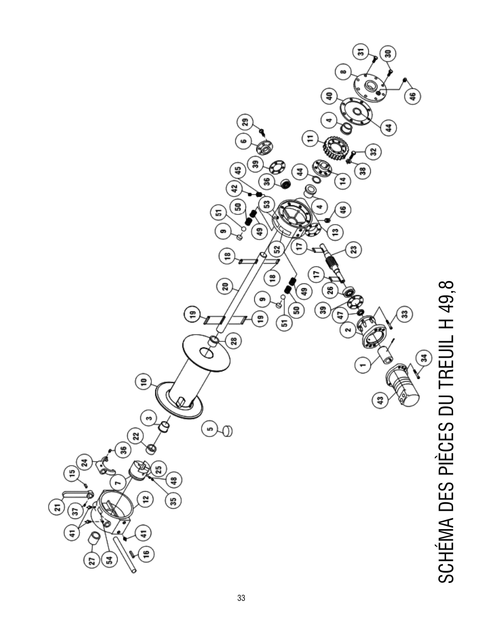 Schéma des pièces du treuil h 49,8 | Ramsey Winch H-49,8 User Manual | Page 34 / 68