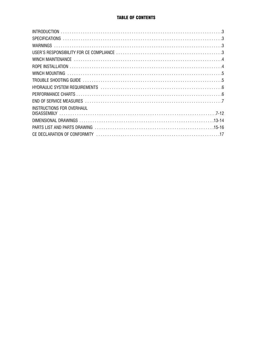 Ramsey Winch H-49,8 User Manual | Page 4 / 68