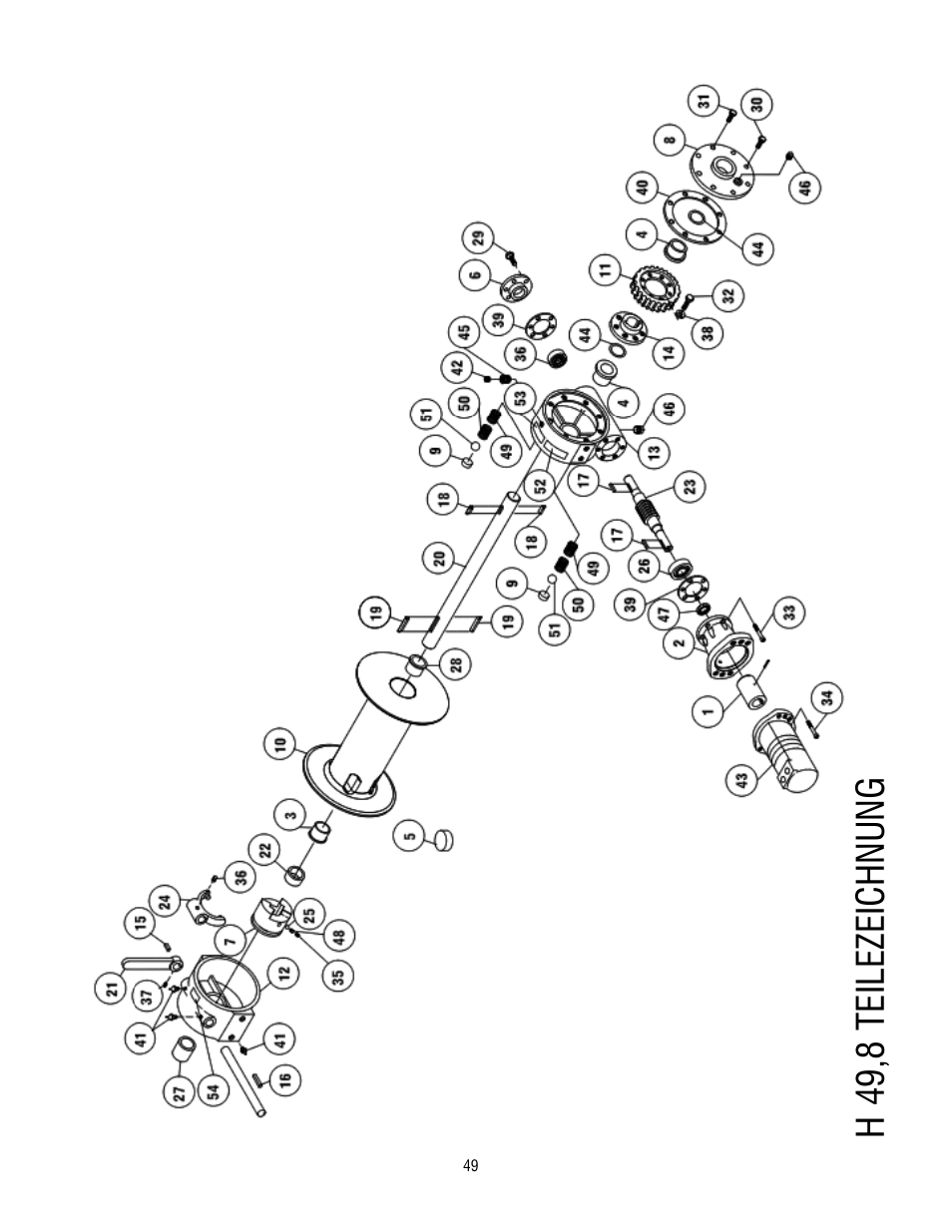 H 49,8 teilezeichnung | Ramsey Winch H-49,8 User Manual | Page 49 / 68