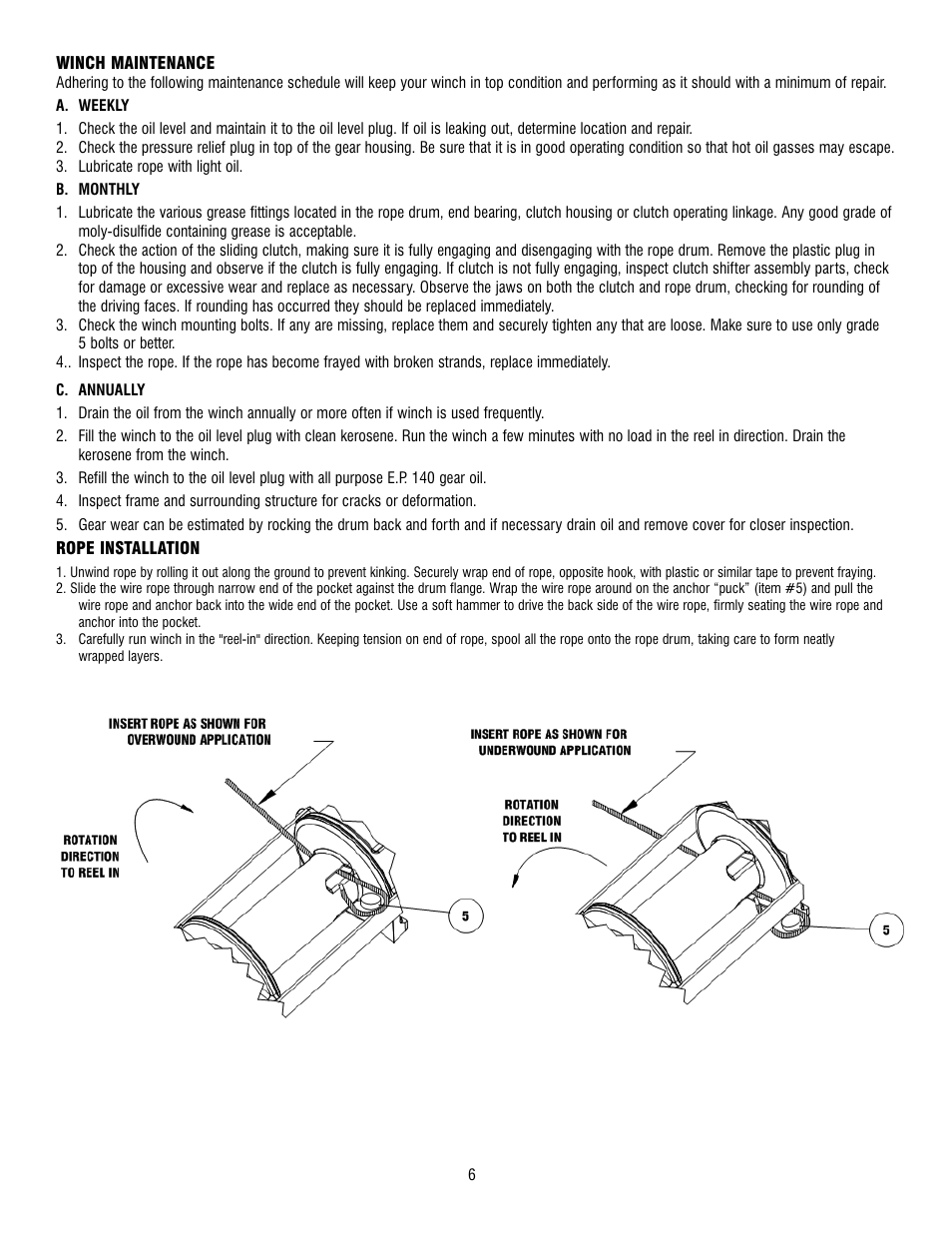 Ramsey Winch H-49,8 User Manual | Page 6 / 68