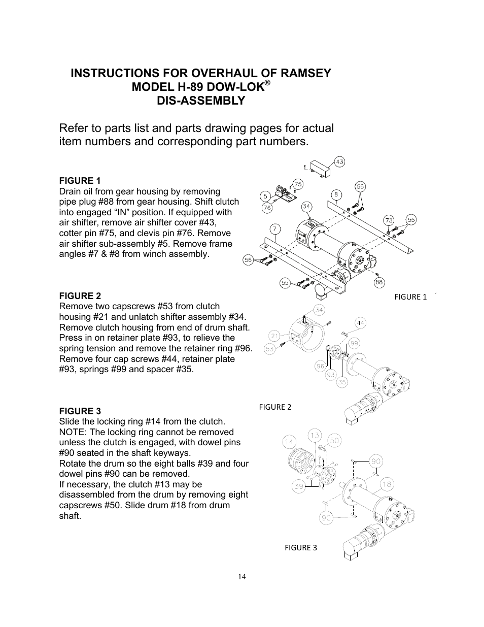 Ramsey Winch H-89 User Manual | Page 14 / 94