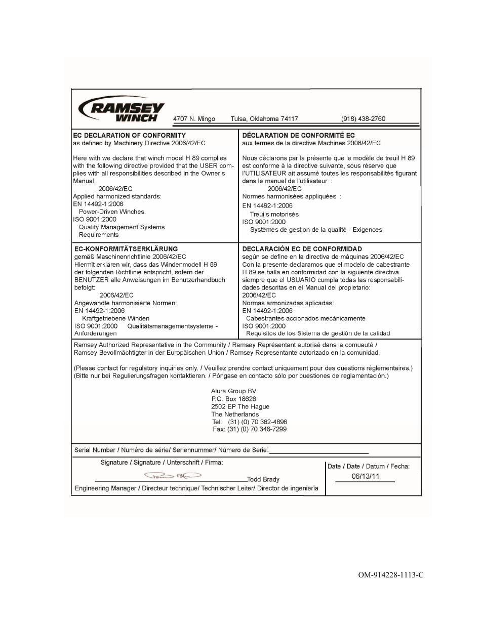 Ramsey Winch H-89 User Manual | Page 2 / 94