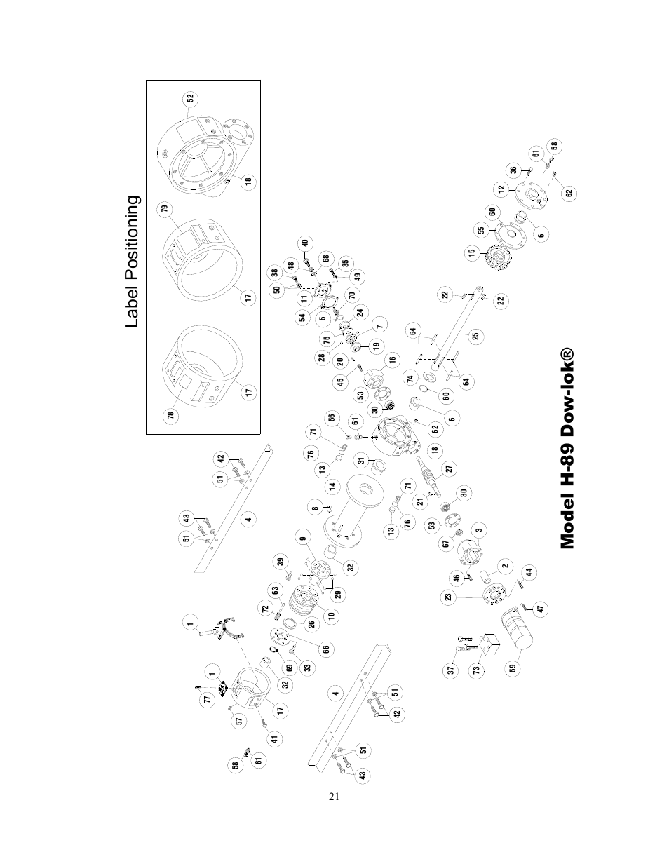 Model h-89 do w-lok® label positioning | Ramsey Winch H-89 User Manual | Page 21 / 94