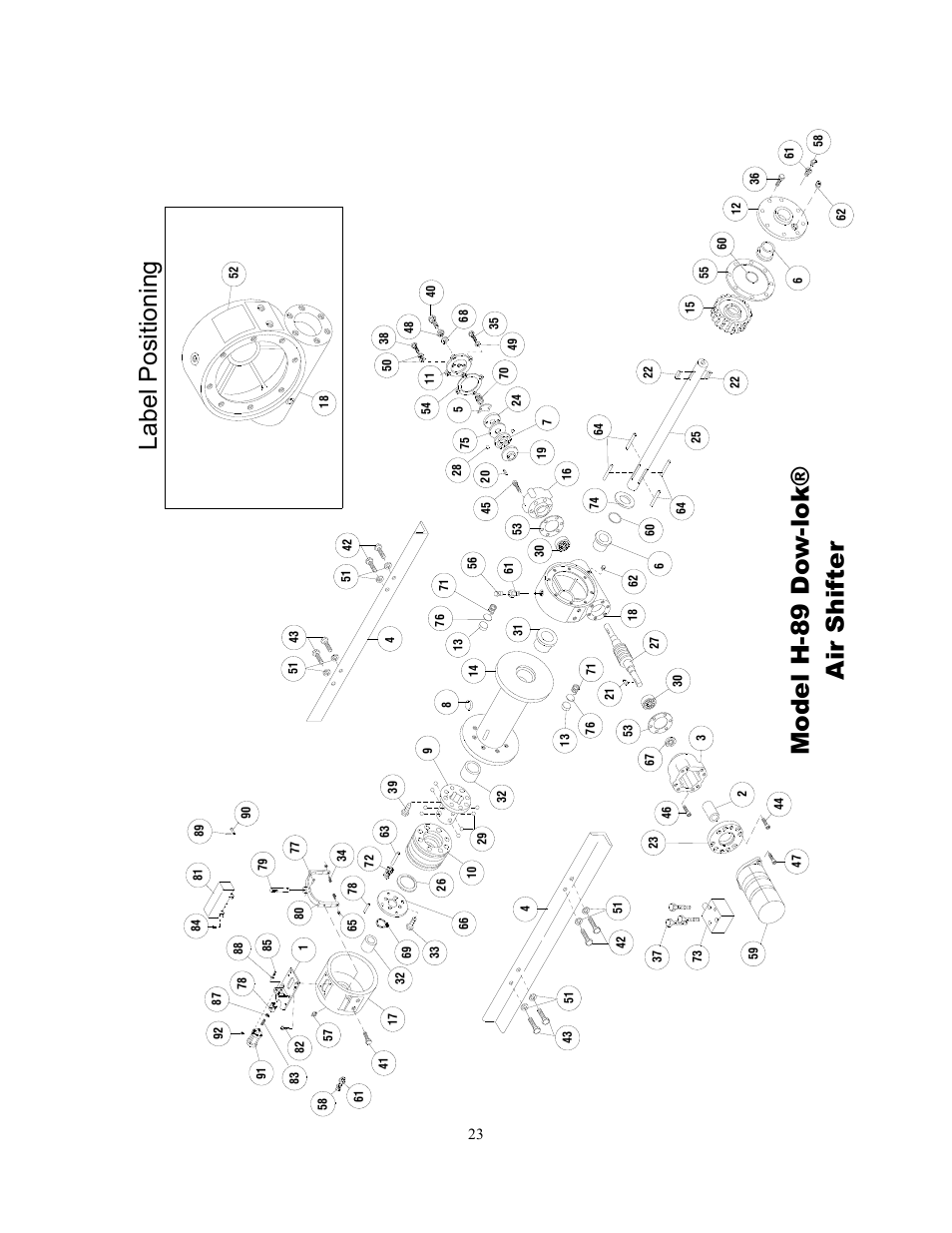 Model h-89 do w-lok® air shifter label positioning | Ramsey Winch H-89 User Manual | Page 23 / 94
