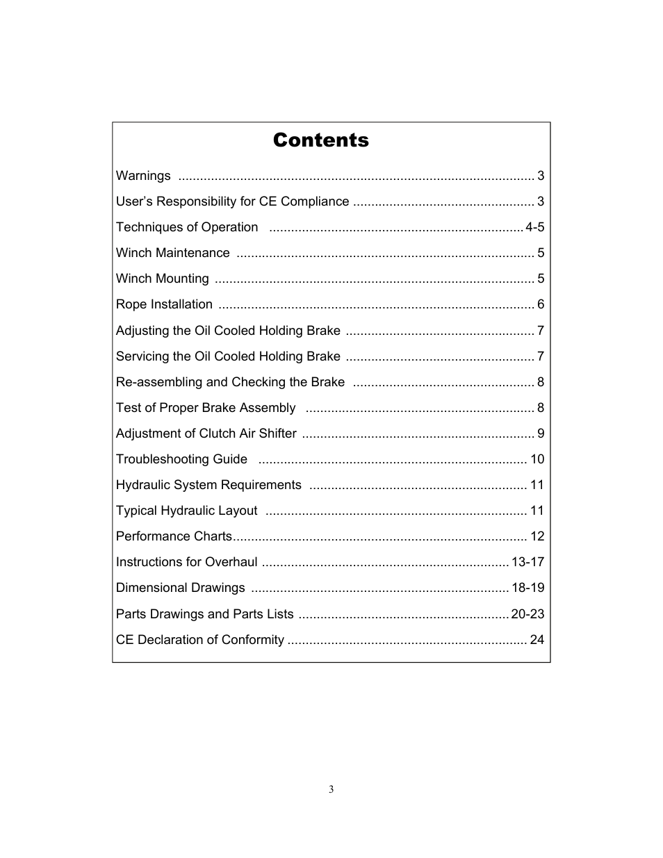 Ramsey Winch H-89 User Manual | Page 3 / 94