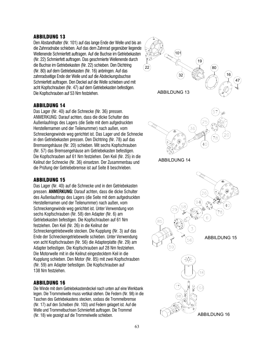 Ramsey Winch H-89 User Manual | Page 63 / 94