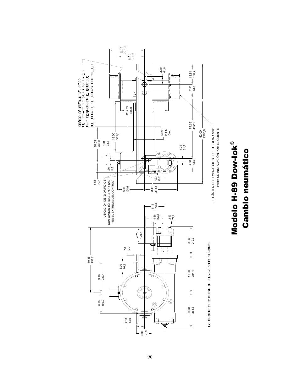 Modelo h-89 do w-lok, Cambio neumático | Ramsey Winch H-89 User Manual | Page 90 / 94