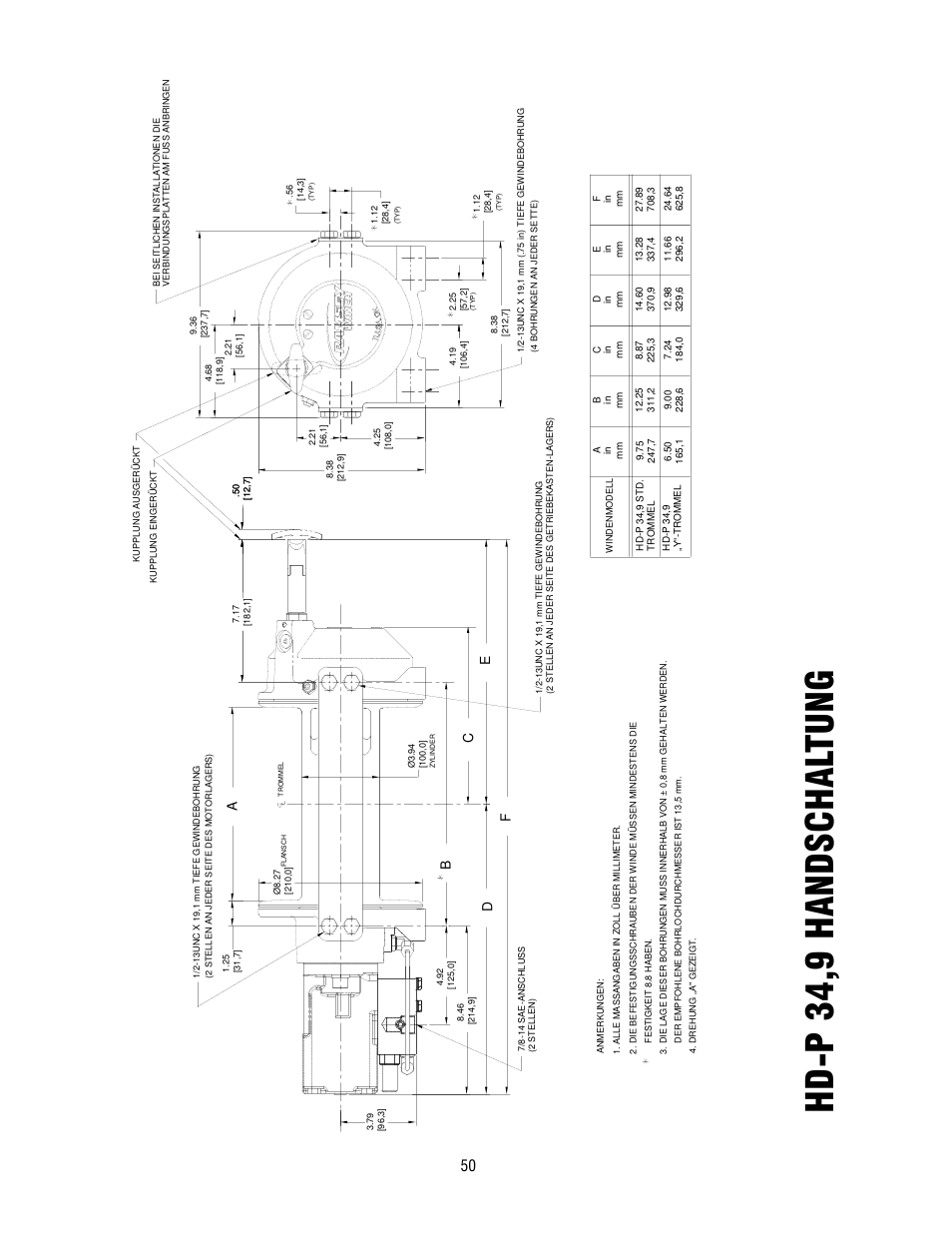 Hd -p 34,9 handschal tung | Ramsey Winch HD-P 34,9 User Manual | Page 50 / 78