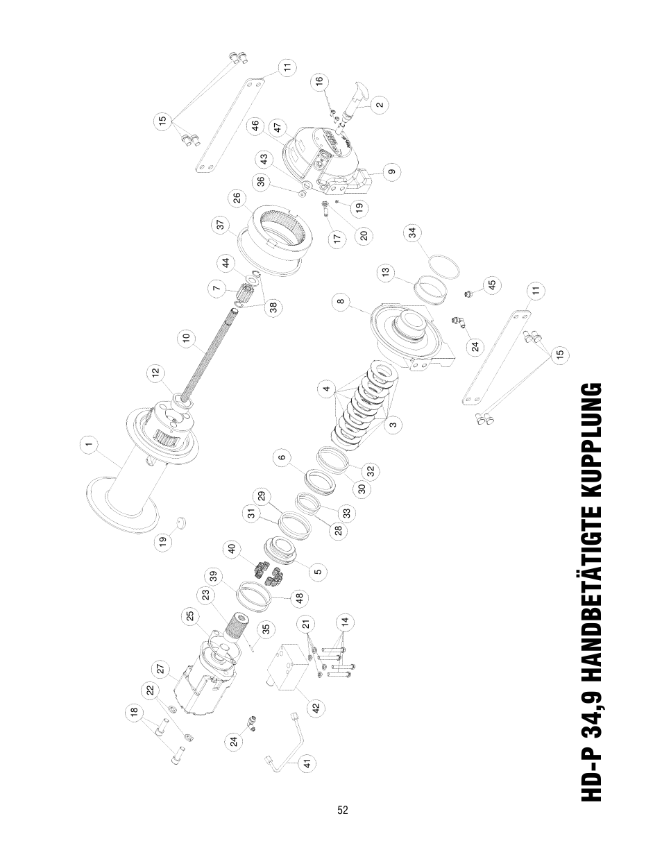 Hd -p 34,9 handbetätig te kuppl ung | Ramsey Winch HD-P 34,9 User Manual | Page 52 / 78