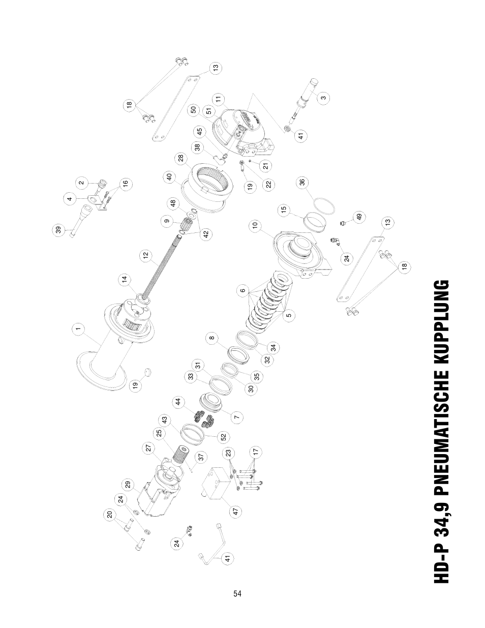 Hd -p 34,9 pneuma tische kuppl ung | Ramsey Winch HD-P 34,9 User Manual | Page 54 / 78