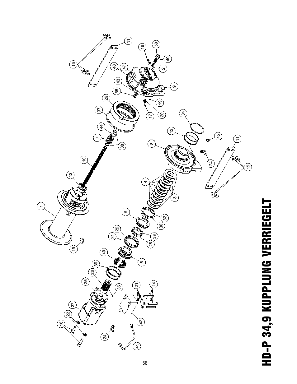 Hd -p 34,9 kuppl ung verriegel t | Ramsey Winch HD-P 34,9 User Manual | Page 56 / 78