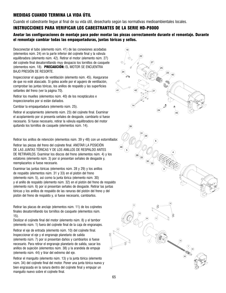 Medidas cuando termina la vida útil | Ramsey Winch HD-P 34,9 User Manual | Page 65 / 78