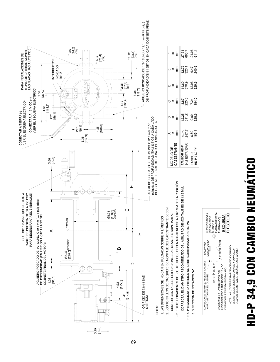 Hd -p 34,9 con cambio neumático | Ramsey Winch HD-P 34,9 User Manual | Page 69 / 78