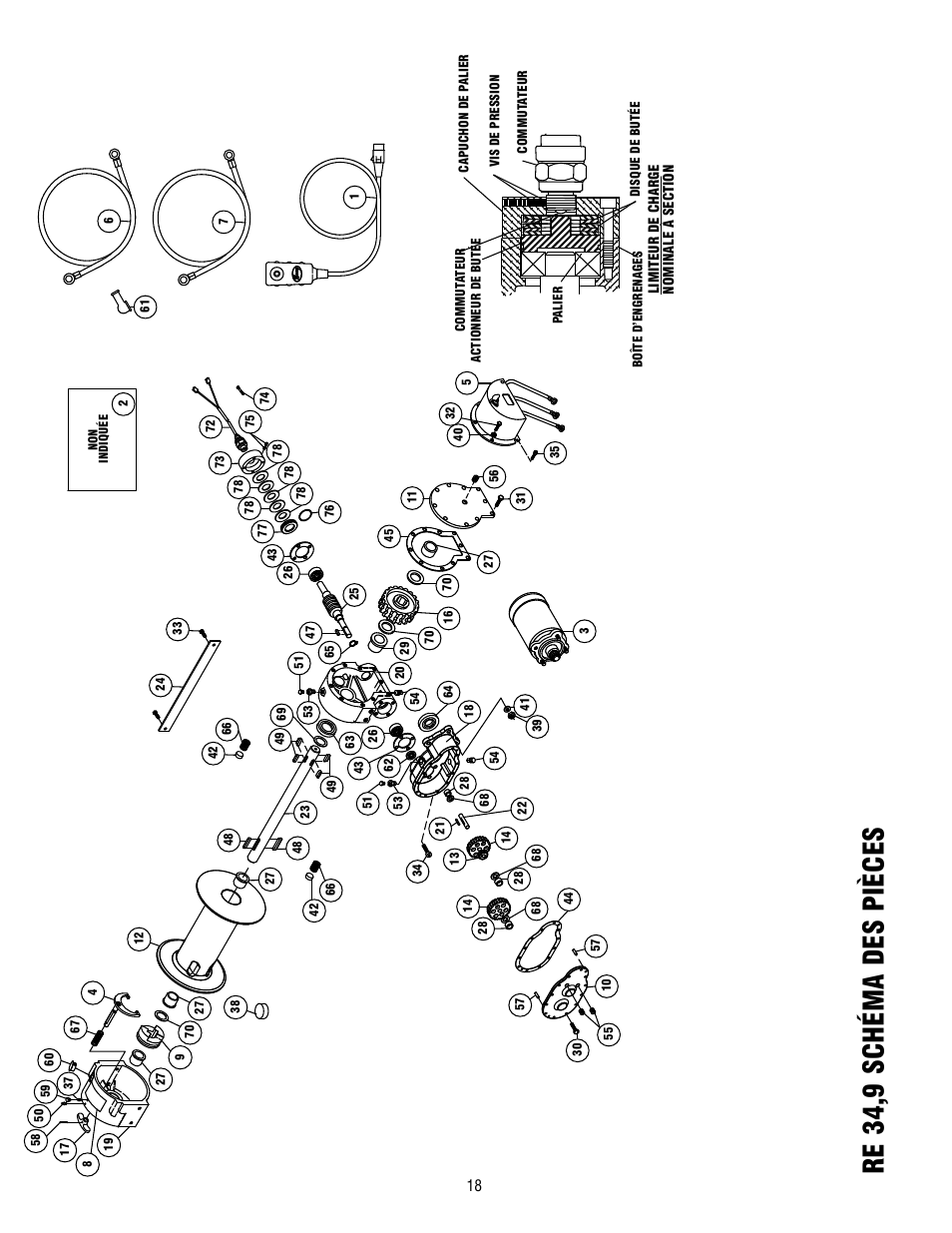 Re 34,9 schéma des pièces | Ramsey Winch RE 34,9 User Manual | Page 18 / 43