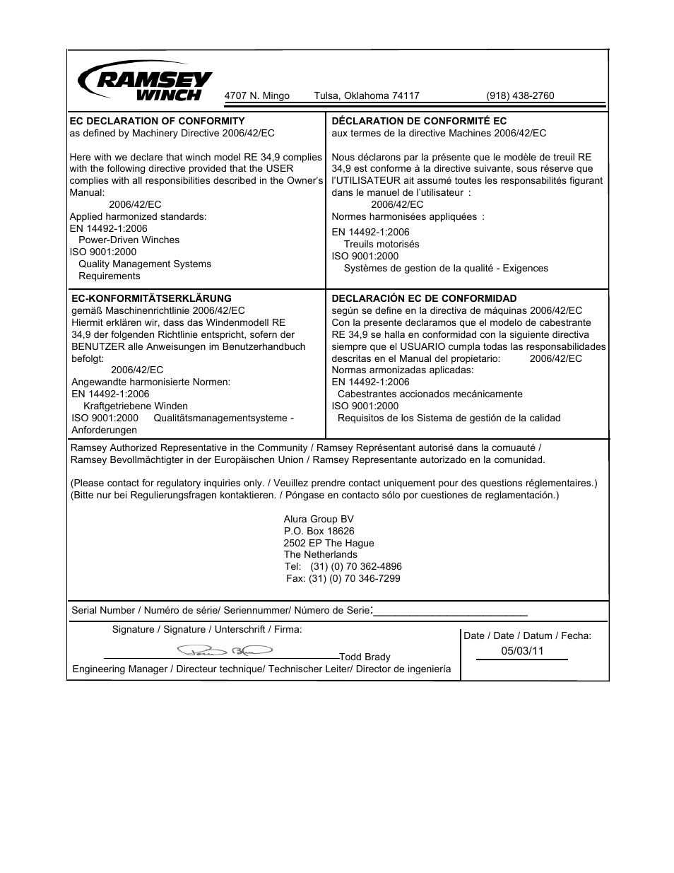 Ramsey Winch RE 34,9 User Manual | Page 2 / 43