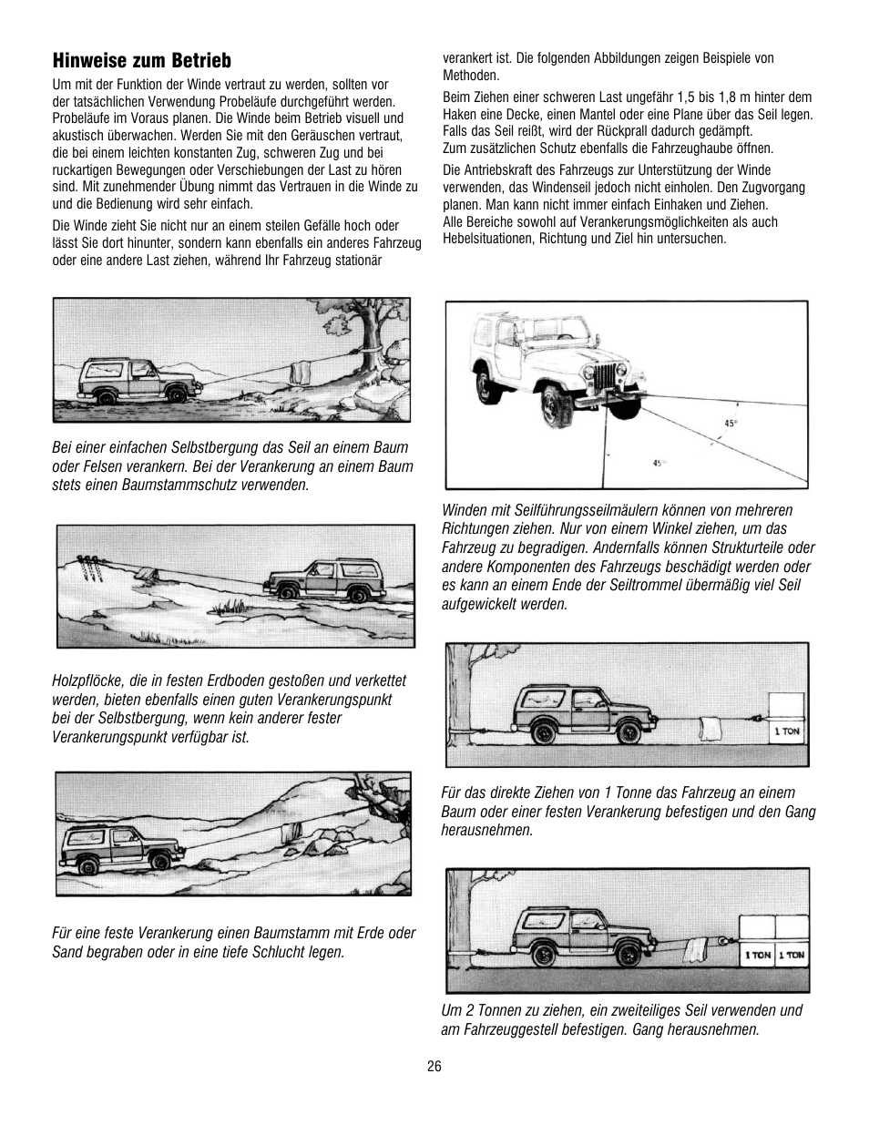 Hinweise zum betrieb | Ramsey Winch RE 34,9 User Manual | Page 25 / 43
