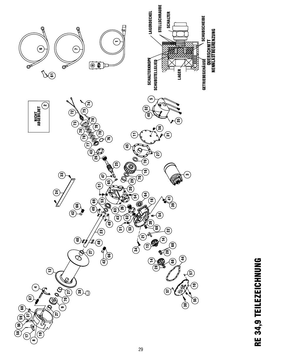 Re 34,9 teilezeichnung | Ramsey Winch RE 34,9 User Manual | Page 28 / 43