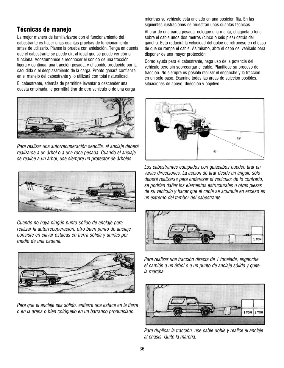 Técnicas de manejo | Ramsey Winch RE 34,9 User Manual | Page 35 / 43