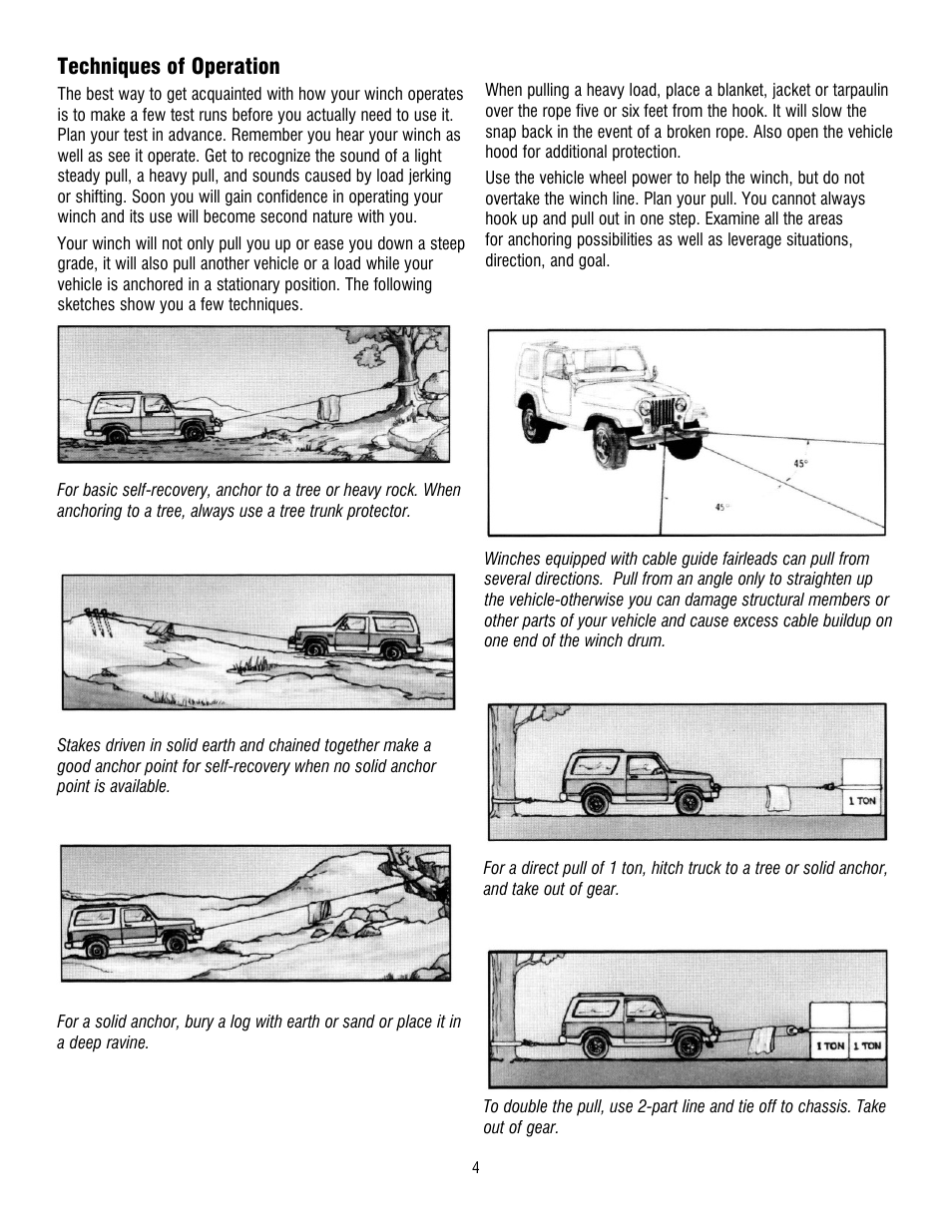 Techniques of operation | Ramsey Winch RE 34,9 User Manual | Page 4 / 43