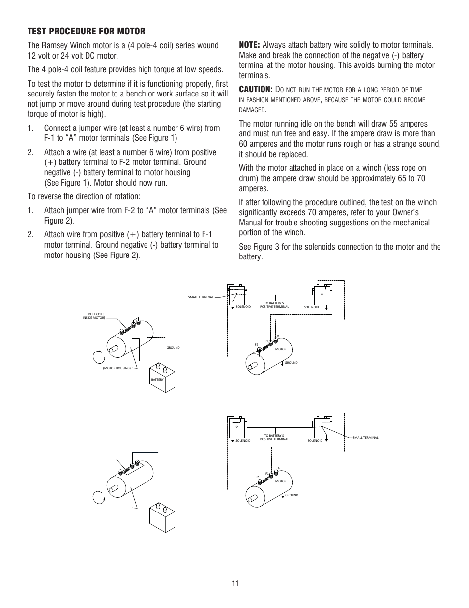 Test procedure for motor | Ramsey Winch RE 50,7 User Manual | Page 11 / 44