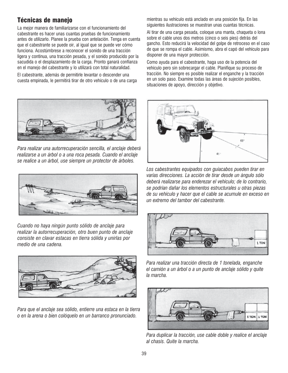 Técnicas de manejo | Ramsey Winch RE 50,7 User Manual | Page 36 / 44